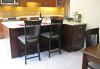 Island cabinets from Bellmont, Cherry Spice