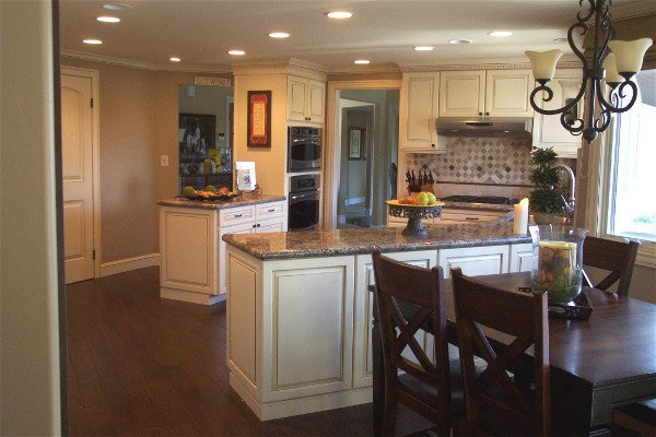 Cabinets in Biscuit with Mocha Glaze